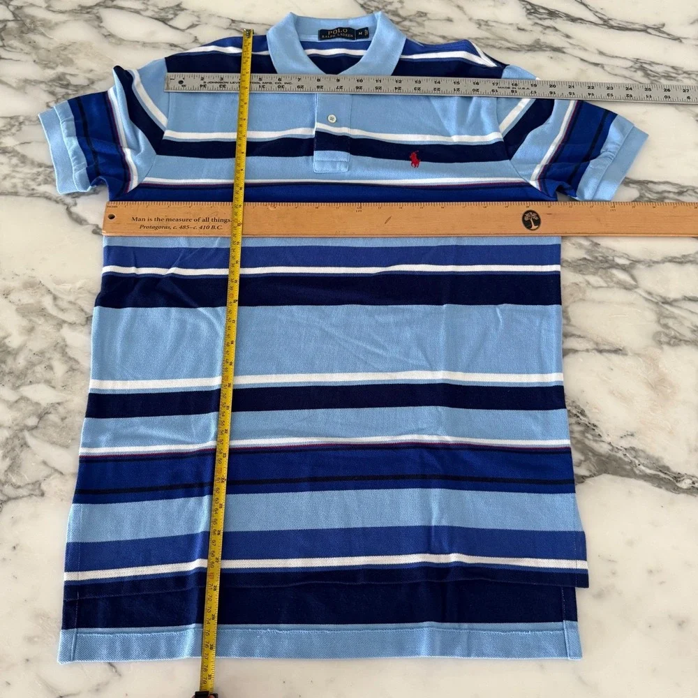 POLO Ralph Lauren Cotton Men's Striped Polo Shirt 100% Cotton size Middle